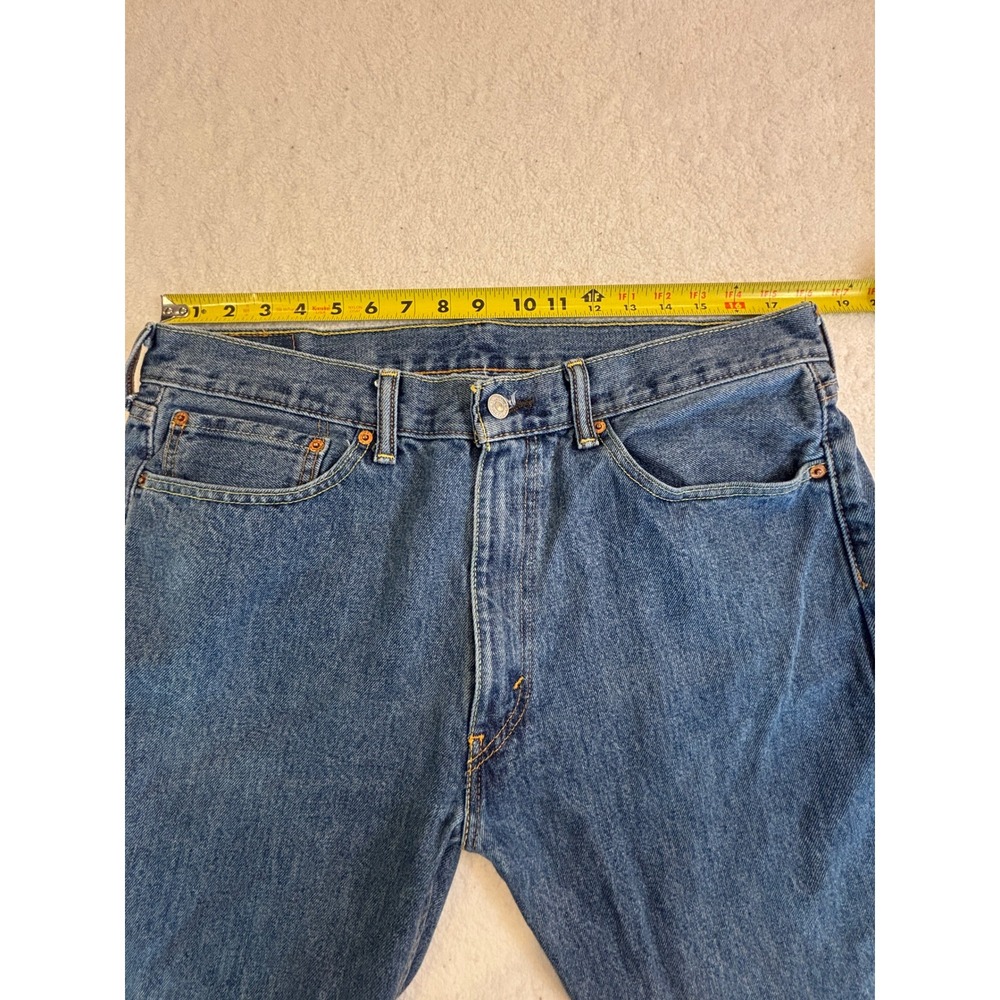 Levis 505 Regular Fit Straight Leg Jeans Mens 36x30 Medium Wash Blue Denim